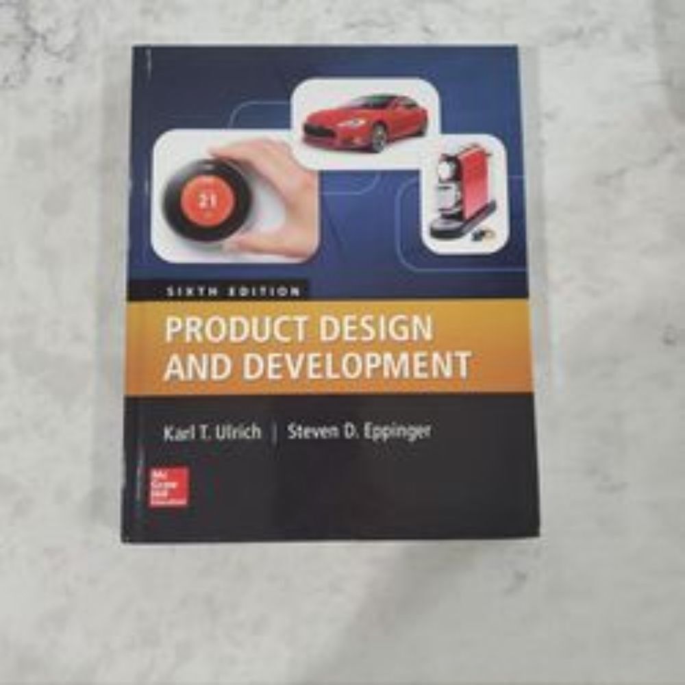 Product Design And Development 6th edition text book McGraw Hill Ed.